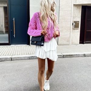 Zara Pink PomPom Sweater